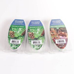 Yankee Candle Wax Melts Lot Balsam & Cedar + Tree Farm Festival Holiday Scents